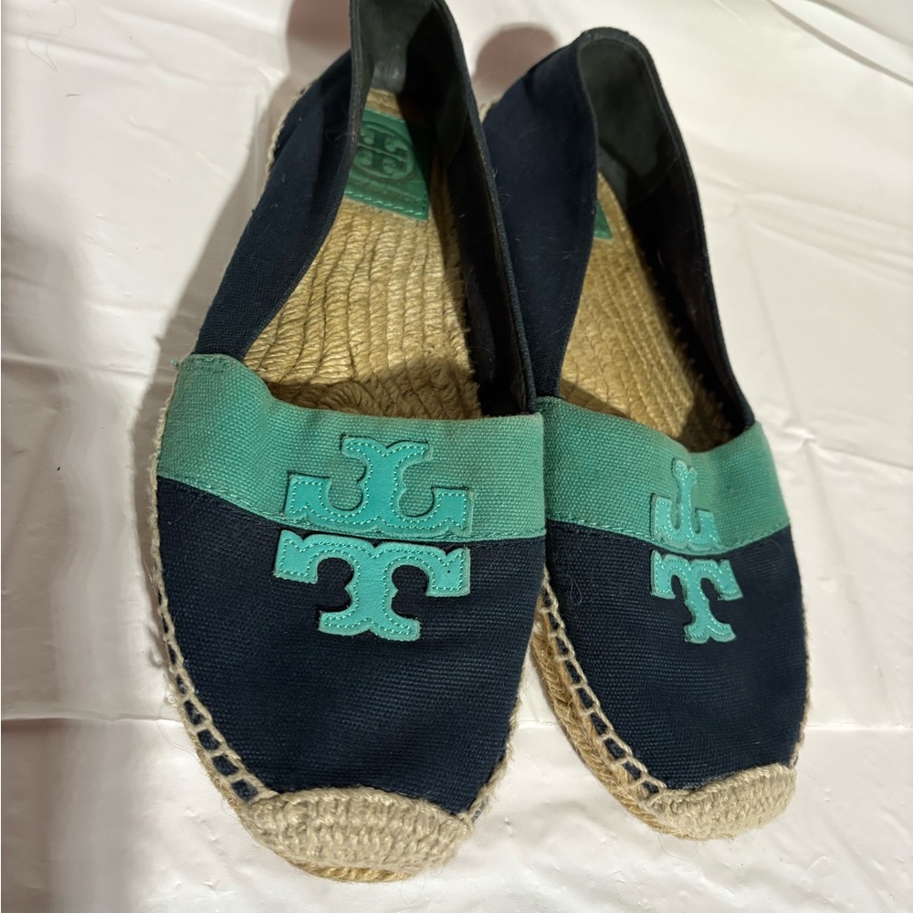 Tory Burch Navy and Teal Espadrilles